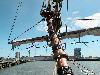 14-07-2006 foto van een russische fregat de shtandart ligt afgemeerd in de schiehaven bij scheepswerf de delft waar het schip de delft gebouwd word .