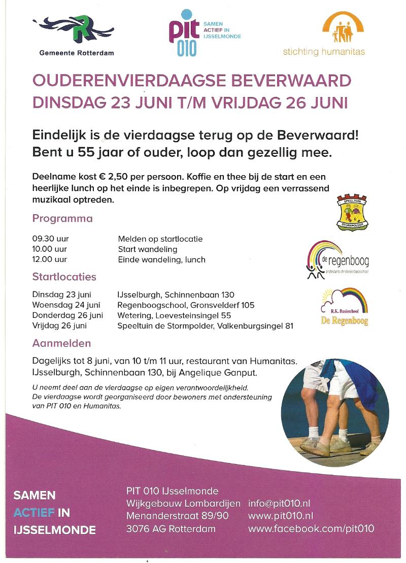 ouderen 4 daagse in de beverwaard 23-06-t/m26-06-2015 eerste etape vanaf ijsselburg schinnenbaan beverwaard