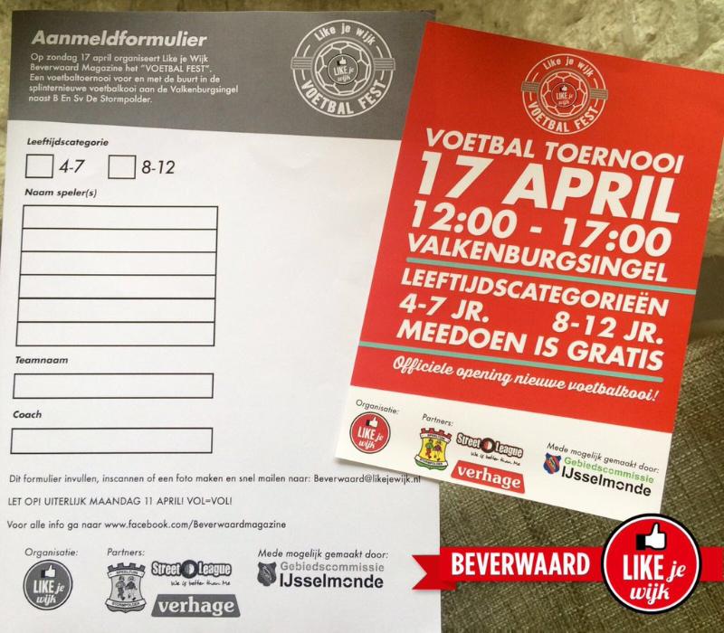17-04-2016 opening voetbalkooi met een voetbal toernooiHet toernooi gaat van start om 12.00 uur valkenburgsingel beverwaard